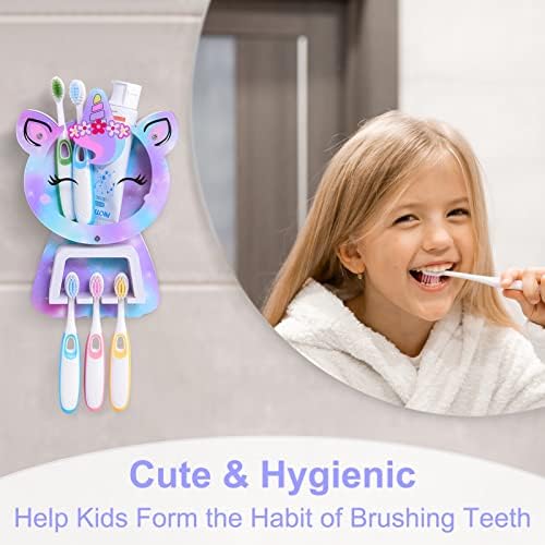 Dečiji držač četkice za zube zidni, jednorog četkica za zube i držači za pastu za kupatila Organizator pribora