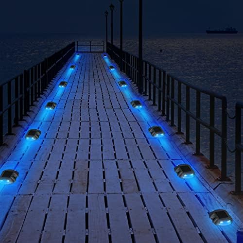 Aponuo 12 paket solarni pristanište solarni putev palubni svjetla IP67 Vodootporni vanjski upozoravajući svjetla za put, trotoar, stepenice, vrt, put