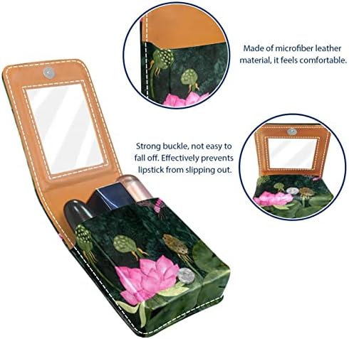 Guerotkr putna torbica za ruževe, futrola za ruž za usne prenosiva torba za šminkanje sa ogledalom, vintage