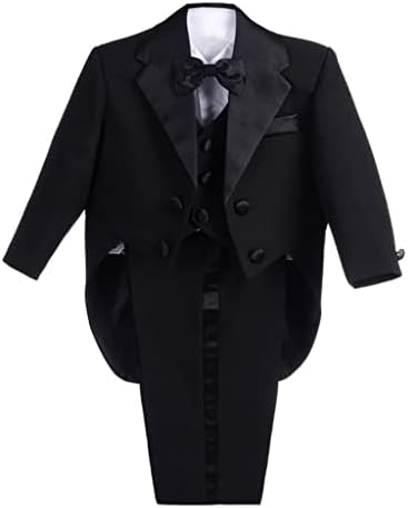 Dressy Daisy Baby Toddler Boy Tuxedo 5 komada Postavite svečana odijelo GENTEMENMAN Vjenčana odjeća, crna