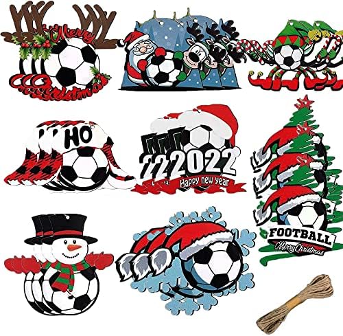 Božićni ukrasi, fudbalska lopta svjetski fudbalski Kup viseći drveni ukras,snjegović Ornament