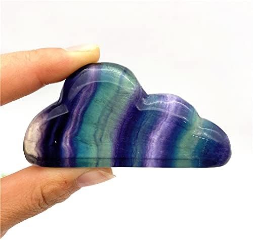Zym116 1pc Prirodni šareni fluoritski oblak ručni dlanski kamen reiki ljekoviti dekor prirodno kamenje