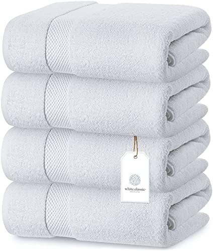 Luksuzna bijela kupaonica Veliki ručnici | Set od 4 i luksuzne ručnike za kupanje Extra Large | 2 paket