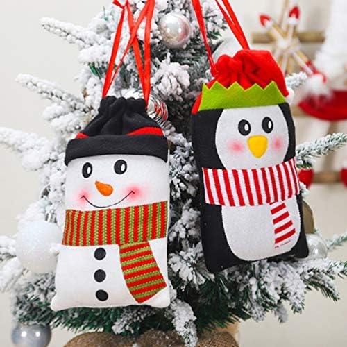 Cabilock Santa Sacks 2pcs Crossstring Božićne torbe za božićne torbe za bombone Xmas Goodie torbe za crtanje