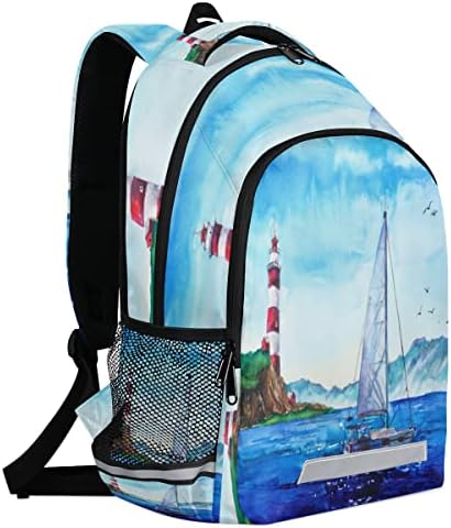 CFPolar Ocean Sea Svjetionik studentski ruksak sa školskim ruksak za prijenosni pretinac za