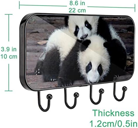 Panda životinjski prinjski kaput nosač zida, ulazni nosač kaputa sa 4 kuka za kaput kaputi za ručnik torbica ogrtači kupaonica u kupaonici dnevni boravak