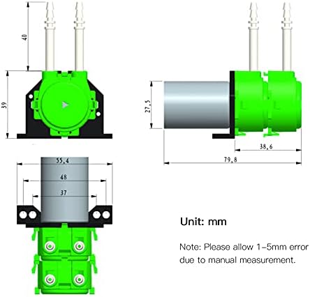 Aibesy Peristaltička pumpa sa dvostrukom glavom DC 12V/24V Dozirna pumpa mikro-cirkulaciona pumpa Mute