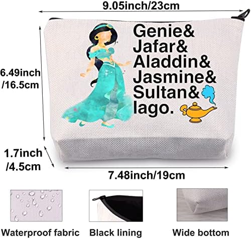 BWWKTOP PRINCESS JASMINE kozmetička torba za šminku Jasmine navijači pokloni Genie & Jafar & Jasmin