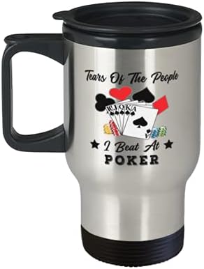 Funny poker ljubavnik - suze ljudi koje sam pobijele - karta sa kartama 14oz kava / čajna putna krigla