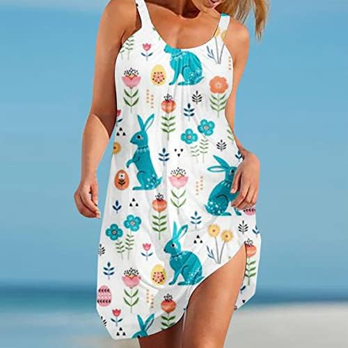 Ljetne Ženske Haljine Casual Halter Plaža Cvjetni Print Slatka Majica Haljina Bez Rukava Tank Wrap Sundress