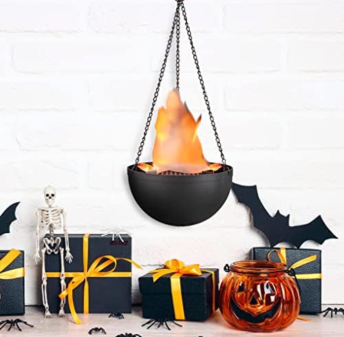 Aspen Creative 61168-02-1, viseći rekvizit za svjetlo vatre za Noć vještica, Božić i zabavu Crni dekor