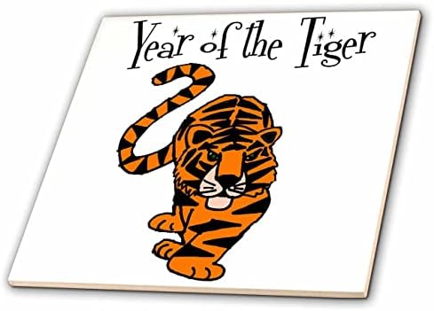 3drose slatka zabava Stalking Tiger godina tigra za zodijačke ventilatore-Tiles