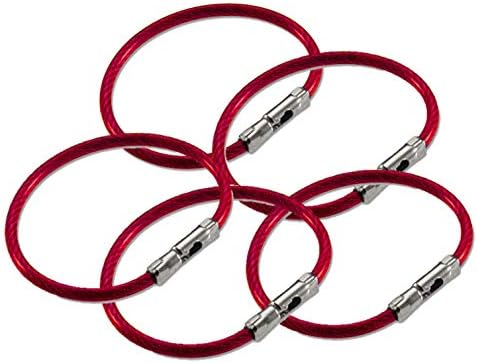 Lucky Line 5 Flex-O-LOC kabelski prsten, pocinčani čelik, otporan na koroziju, crvena, 5 pakovanja