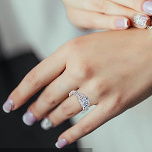Obećaj prsten za venčanje izjave za žene okrugli rez pasijans simulirani dijamantni cirkoniji zaručni prsten