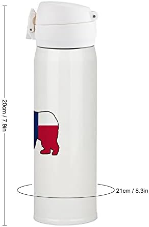 Texas zastava medvjeda od nehrđajućeg čelika izolirana voda za vodu šalica za kavu za sportski