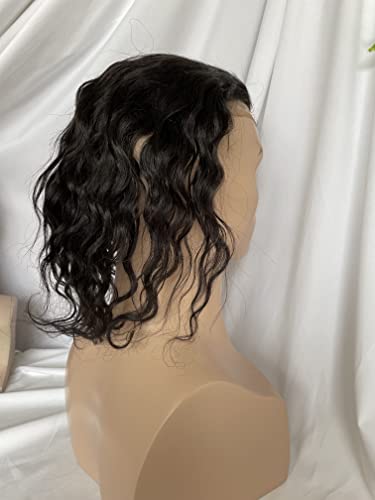 Dreambeauty 12 ljudska kosa Tupee prirodni talas 10×8 inča frizure za muškarce Evropski Djevičanski sistem zamjene ljudske kose Topper komadi za muškarce Mono mreža sa PU okolo