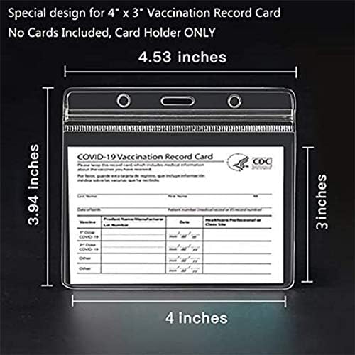 Zaštita kartice za vakcinaciju CDC-a 4 X 3 inča imunizacija rekordne kartice za vakcinu držač prozirne