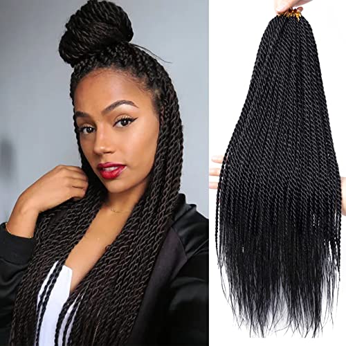 Senegalska Twist Heklana kosa, 16 pakovanja prethodno petljasta Heklana kosa za crne žene 18 inča mali Twist