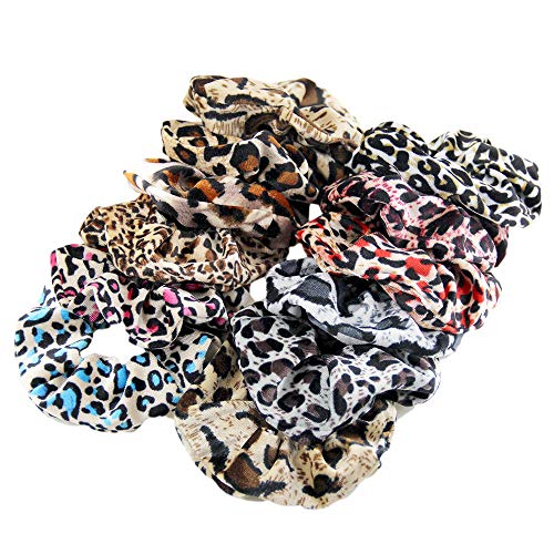 12 paketa ženski životinjski stil Leopard Print Scrunchies Cheetah Scrunchie Leopard vezice za kosu šifon držač repa elastični Bobbles