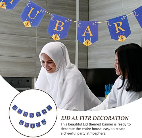 BESTOYARD papirni ukrasi 2 postavlja Ramazansku zastavu dekor EID Party privjesak Ramadan Festival Buntings EID Supplies cvjetni prstenovi
