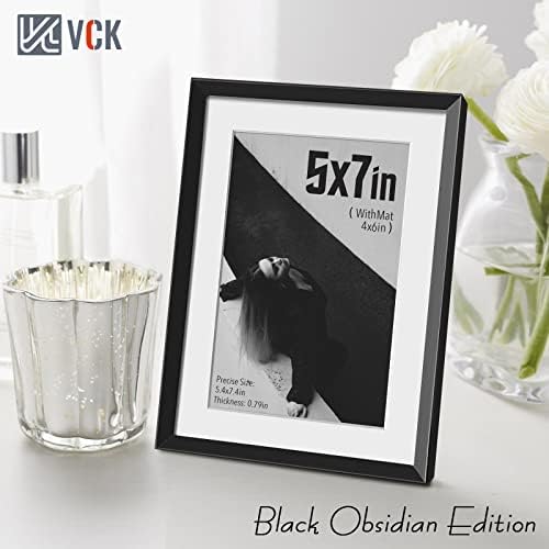 VCK 5x7 metalni okviri za crnu sliku sa mat za 4x6 fotografiju ili 5x7 bez prostirke, aluminijski