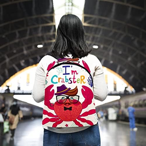 VBFOFBV ruksak za ženske pantalonske ruksak za laptop Travel Casual Torba, crtani morski životinjski rakoviti ribu lijepo