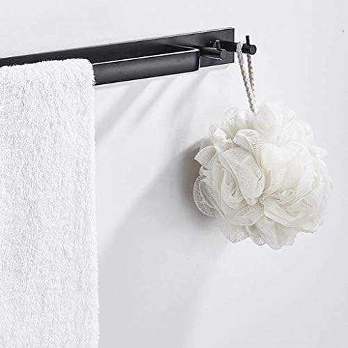 Lymjj ručnik stalak za ručnik - aluminijski ručnik za ručnik, crnim kreativnim ručnikom, stalak