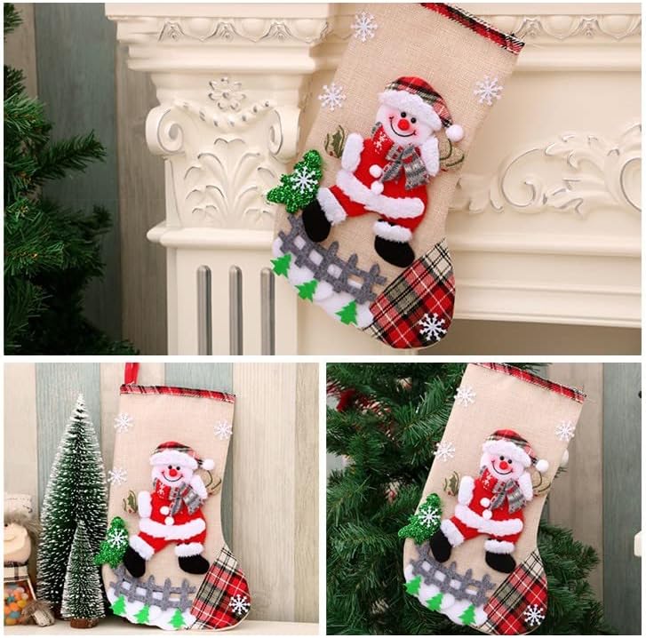 Božićne čarape. Trpe Božićne torbe za božićne čarape i božićne čarape za zabavu ukras i božićni crtani