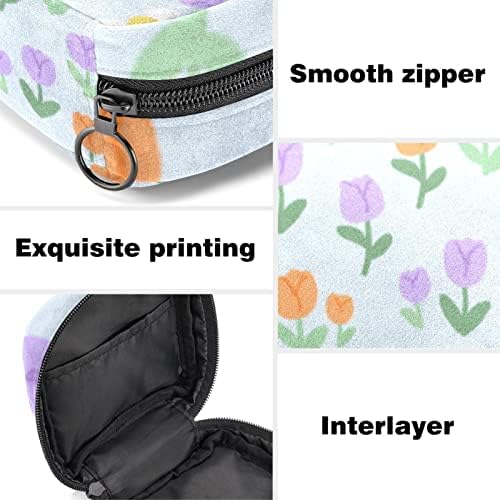 Oryuekan Period torba, torba za sanitarnu ubrusu, torba ženstvene jastuke sanitarne jastučne torbice za djevojke Žene dame, crtani životinjski zec proljeće cvijeće lijepo