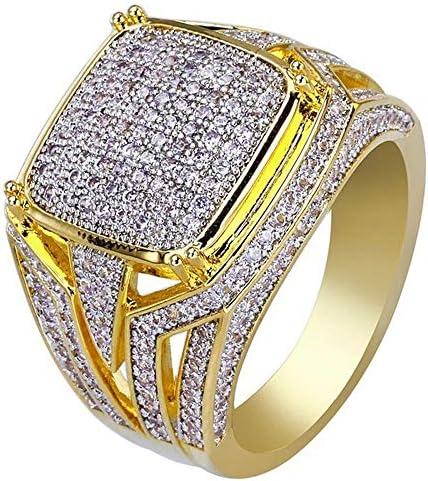 Muškarci vjenčani prsten modni kvadratni kubični cirkonijski angažman prsten za muškarce poslovni simulirani