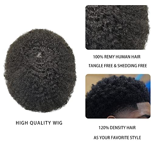 Afro Tupee za crne muškarce Afro Weave sistemi za zamjenu kose ubrizgani puni Poli tanka koža