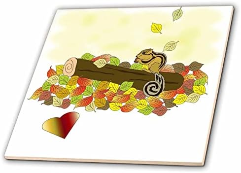 3drose slika veverice na dnevniku sa listovima u boji pada i Gradijentnim srcem