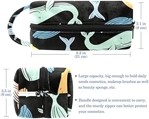 Tbouobt kozmetičke vrećice za žene, šminke toaletna toaletska torba Organizator, obojeni kitovi životinjski brod
