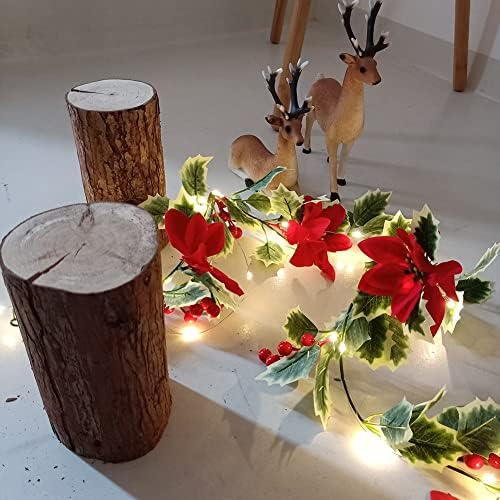 Eastvita 6,5ft Božićne bobice Garland Umjetni rattan Garland Dekorativni gudački svjetiljki Kuća za odmor