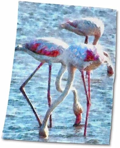3drose flamingosi jesti akvarel - ručnici