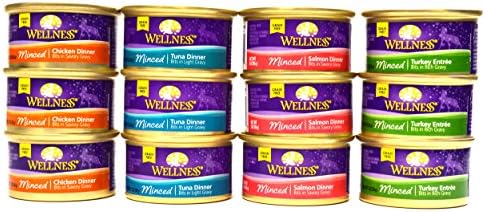 Wellness raznovrsno pakovanje mokre hrane za mačke bez žitarica-4 ukusa - 12 limenki-3 svakog ukusa