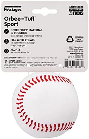 Pletna pasa Orbee-Tuff Baseball Baseball-ovska za izdavanje pasa žvakaći igračke