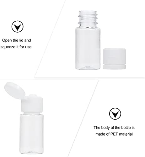 HEMOTON PESTERANJE 20PCS Travel Boce sa Flip Cap praznom transparentnom spremniku za prozirni dispenzer za kozmetiku za kozmetiku 10ml Pump boca