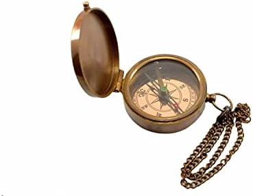 Nautički džep Navigacijski kompas Vintage Antikni mesing nautički sa futrolom za kućni dekor