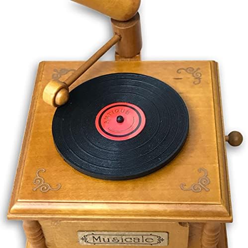 Binkegg Igra [Mozartova uspavanka] smeđa drvena gramofon Wind up Music Box sa sankyo muzičkim pokretom