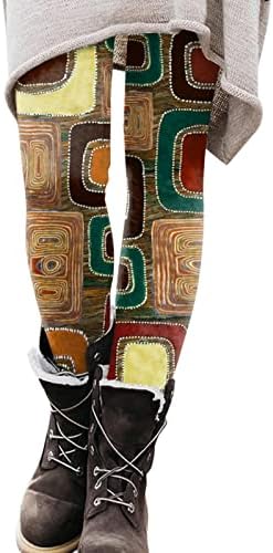 ZDFER ženske aztec pantalone meke brušene božićne pantalone etničke grafičke tiskane joge hlače