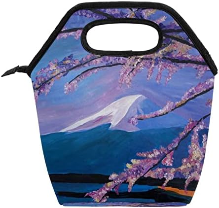 Heoeh Cherry Blossom Tree torba za ručak hladnjača izolovana kutija za ručak sa patentnim zatvaračem torba za školski ured na otvorenom