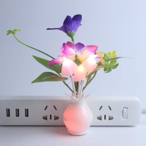 Warmstor 2 pakovanja gljiva noćno svjetlo, ljiljan cvijeće Plug-in gljive boje promjena noćne lampe dječje