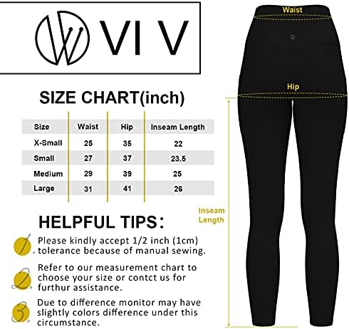 VI V High Squist Workout hlače za žene, 3D fit Tummy Control 4 smjernica Stretch yoga gamaše sa džepovima