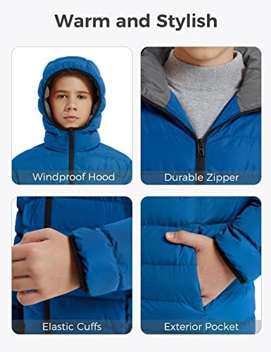 Wantdo Dječija Dječija Puffer jakna topla zimska vanjska odjeća jakne & amp; kaputi vodootporni