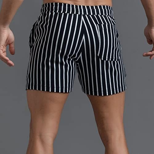 Miashui muške kratke hlače sportski ljetni jednobojni veliki džepovi prugaste hlače džepna vezica labavi