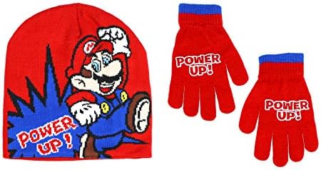 Nintendo Boy's Super Mario Set šešira i rukavica za hladno vrijeme, 4-7