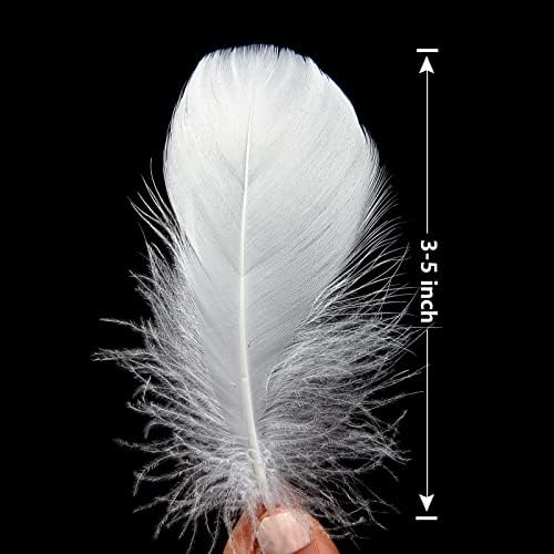 THARAHT 360kom bijelo perje 3-5 inča Bulk za DIY zanat vjenčanje Home Party Dekoracije Tiny guska pero