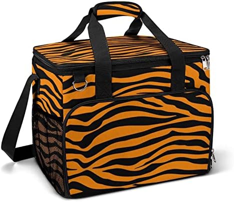 Tiger narančasti pruga izolirana torba prijenosna ledena kutija hladnjak ramena sa bočnim džepom za trgovinu namirnicama Radni obroci