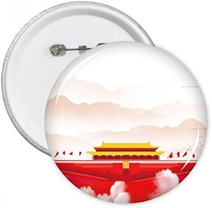 Crvena zastava Tiananmen Mountain Magla okrugla PINS Grembil Grb Emblem ukras za dodatnu opremu 5pcs